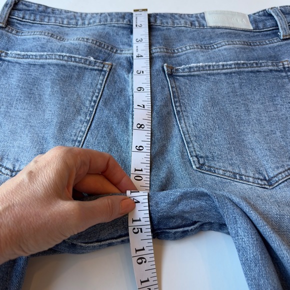 Pistola Lennon High Rise Straight Leg Distressed Stretch Jeans-Medium Wash-Sz 32 - Picture 10 of 14